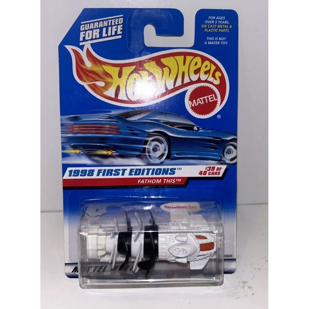 Hot Wheels 1998 First Editions #39 of 40 Cars Fathom This Collector #682 White